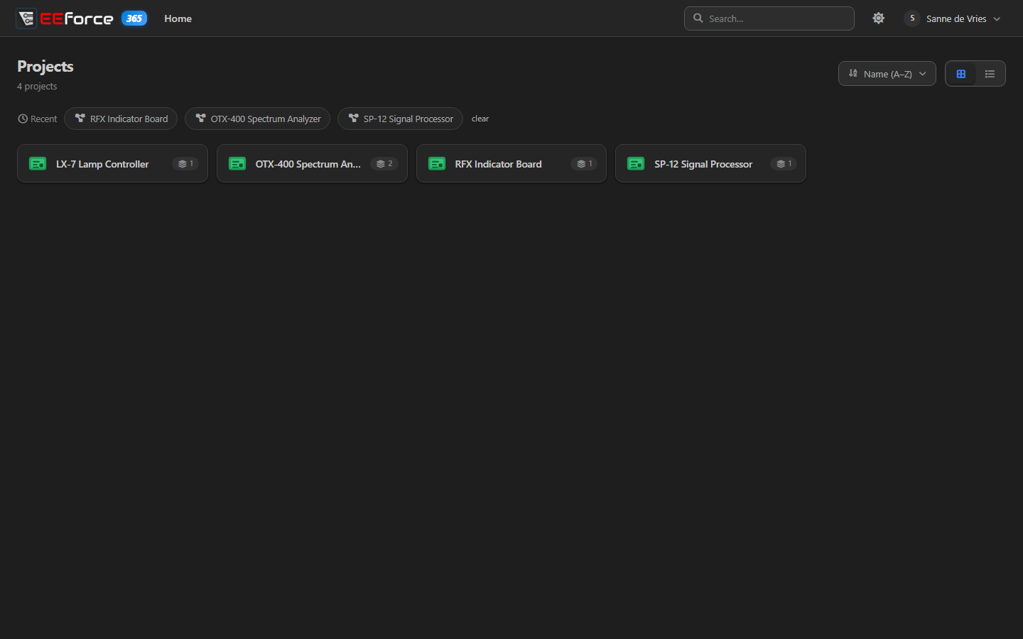 The home page