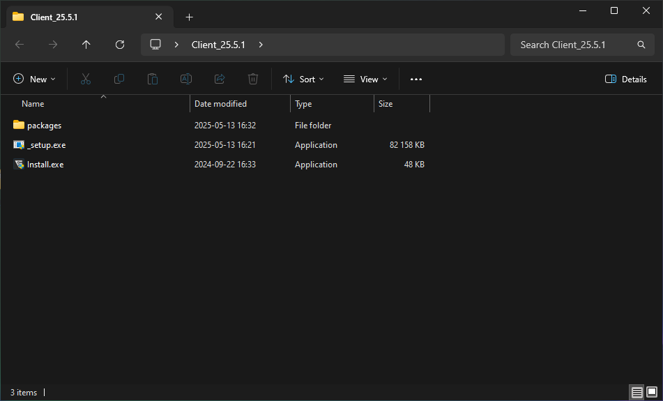 Client installation files