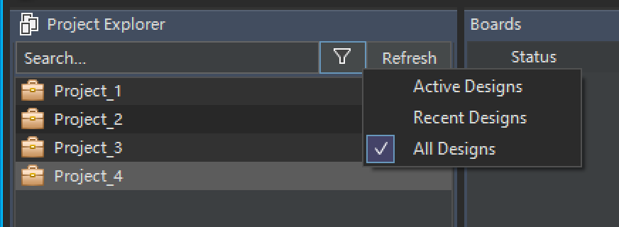 Filter options