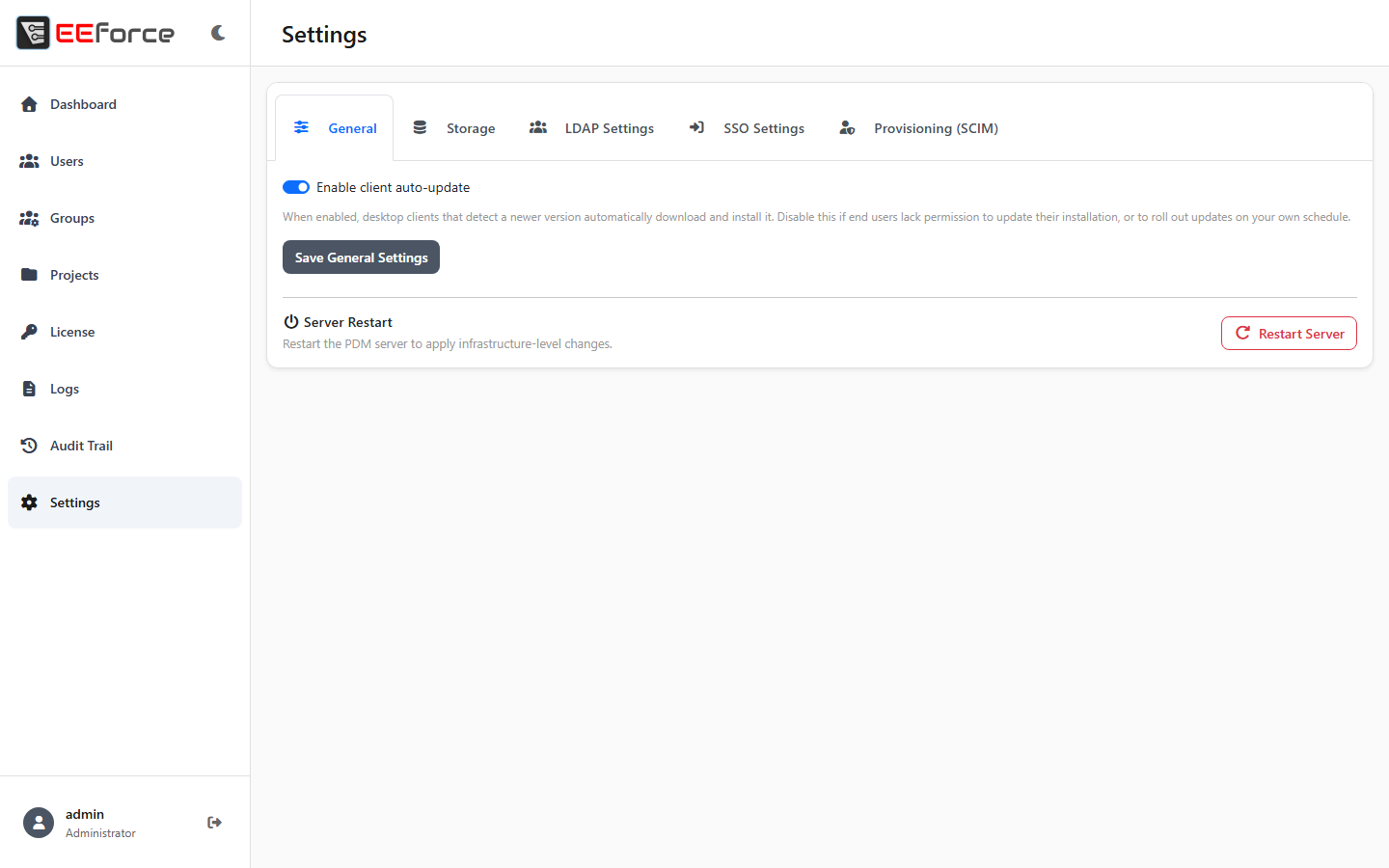 General settings